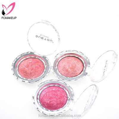 China Baked Waterproof Single Blusher Blush For Cheek Makeup Multi Color Highlight Blusher for sale