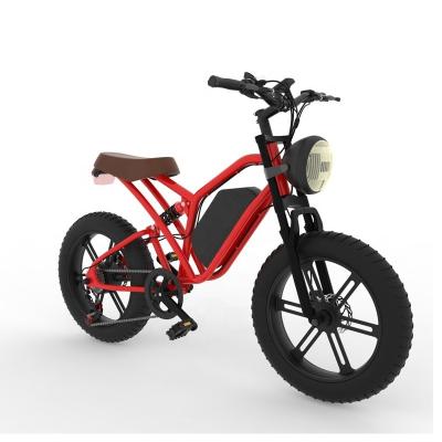 China Factory Price 20 Inch E Bike Fat Tire Electric Steel ebike Steel Suspension e Bicycle Moped Bike for sale