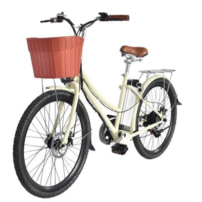 China Hot Selling 26 Inch 36V Steel Electric City Bike 350w Bicycle Ebike Women Bicicleta Electrica for sale