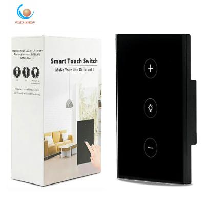 China Smart Home Automation System USA Dimmer Switch for Dimmable LED Lights WiFi Dimmer Switch Compatible with Alexa and Google Home Wall Touch Smart Switch for sale