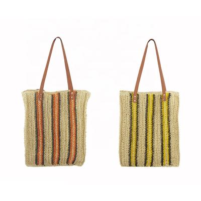 China Fashion Customized Color Women Summer Handmade Beach Clutch Handbags Straw Tote Crochet Purse Weaving Bag for sale