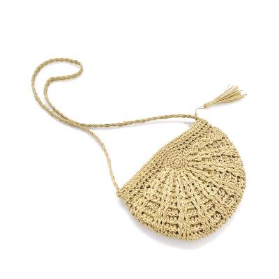 China Cute Fashion Summer Bali Straw Beach Sling Cross - Body Bag Women Straw Paper Crochet Weaving Shoulder Bag for sale