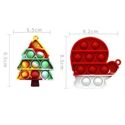 China Amazon Newest Silicone Noise Reliever Key Chain Hot Stirrer Christmas Toys Christmas Snap Button Key Chains for sale