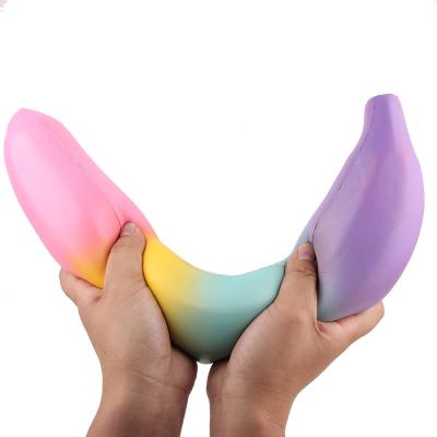 China Toy Soft Funny Squishy Slow Educational Funny Banana Jumbo Rising Squeeze Fruit Squishy Ice Cream Scented Toys for sale