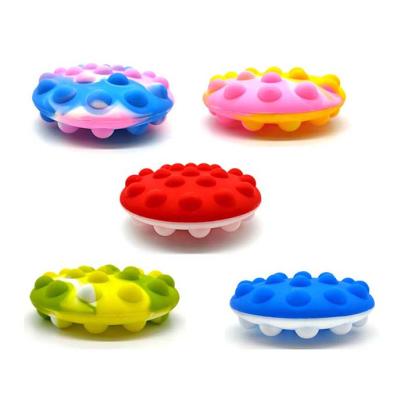 China New Silicone Anti-Anxiety Push Noise Pushing Bubble 3D Bubble Squeeze Flying Disc Effort Noise Ball Busy Sensory Toys for sale