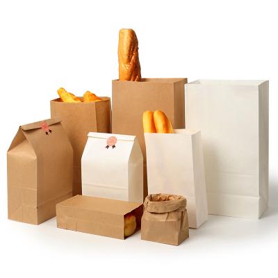 China paper & Custom Cardboard Kraft Paper Takeaway Food Bag Bread Cookie Packaging Bag for sale