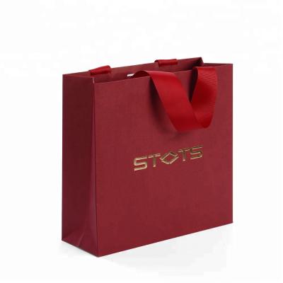 China paper & Cosmetic Cardboard Jewelry Red Card Custom Packaging Bag Red Paper Bag Red Paper Bag for sale