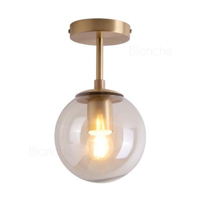 China Surface Mounted Drop Shipping Modern Home Kitchen Bathroom Bedroom Living Room Lamps Glass Ball Ceiling Light LED Indoor Light Fixture for sale