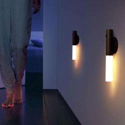 China Modern Smart Infrared Photosensitive Wood Sensor Night Light Wireless Rechargeable USB LED Night Lamp One Drop Shipping for sale