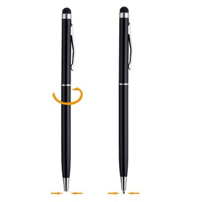 China 2 in 1 Universal Touch Screen Design Promotion Gifts 2 in 1 Capacitive Metal Tip Stylus Pen for sale