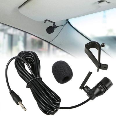 China Portable External Microphone MIC 3.5mm Clip Cable Microphone For Car Vehicle Audio Stereo Radio for sale