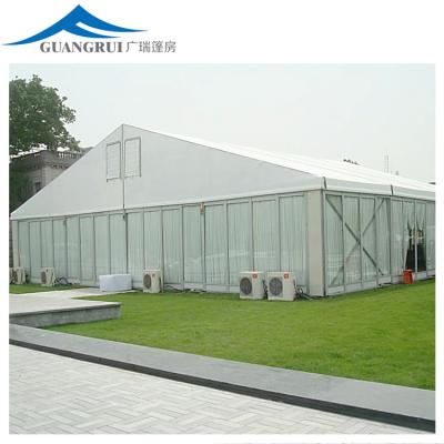 China Waterproof \ Fireproof \ Wind Resistant Large Aluminum Trade Show Tent Exhibition Event Marquee Tent with glass walls tent for sale