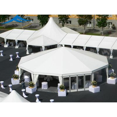 China Waterproof \ Fireproof \ Wind Resistant White Shaped Wedding Party Event Tent for Trade Shows Big Party Tent for Important Events for sale