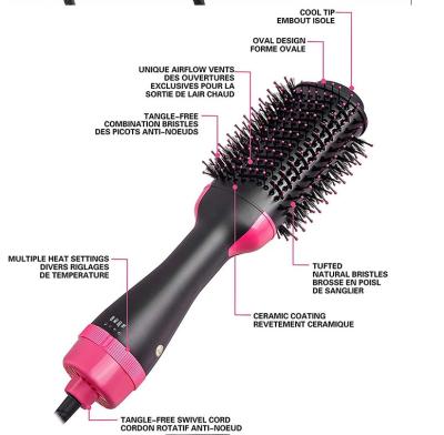 China Hair Dryer Air One Step Blow Ionic Hot Dryer Volumizer Rotating Hair Dryer Hot Brush Professional Airbrush Drier Comb For Women for sale