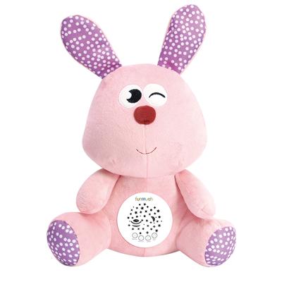 China Eco-Friendly Wholesale Washable Soothe Musical Calming Baby Sleeping With Projection And Night Light Stuffed Rabbit Stuffed Animal For Baby for sale