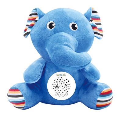 China Hot Selling Eco-Friendly Stuffed Toy Baby Sleep Aid Night Lamp Projector Toy Soothing Plush Elephant with Soothing Light and Sleep Music for sale