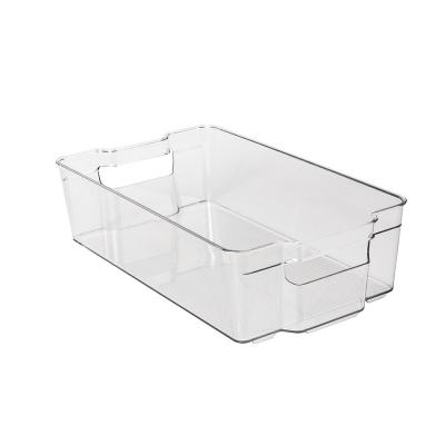 China Heatable Clear Stackable Plastic Kitchen Fridge Storage Refrigerator Food Fresh Keep Storage Box for sale