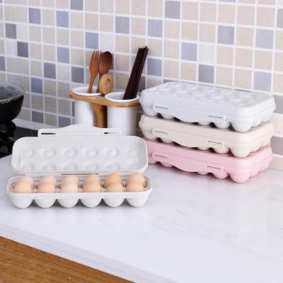 China Wholesale Home Kitchen 12 Grid Pet Freshness Storage Egg Storage Box Plastic Egg Shaped Container For Fridge for sale