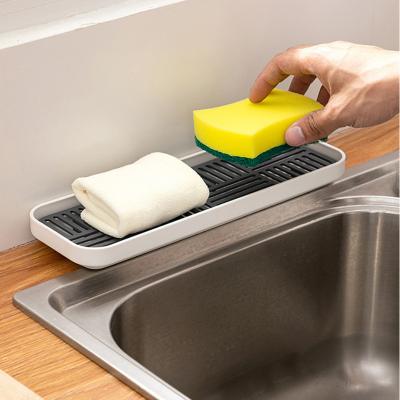 China Multi Function Kitchen Bathroom Sink Drain Board Sustainable Cup Pan Plastic Drain Tray for sale