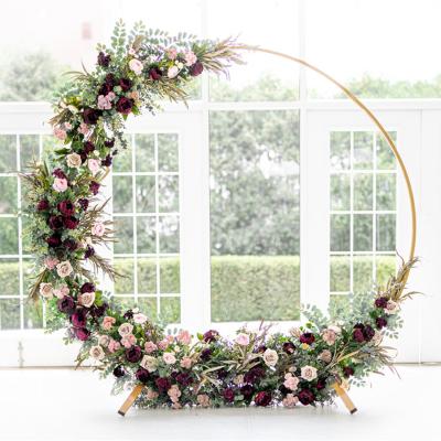 China Wedding Decoration KCFA-037 Bespoke Wedding Flower Arrangement Supplies Artificial Plants Flower Arch Stage Mandap Moon Decorative Door for sale