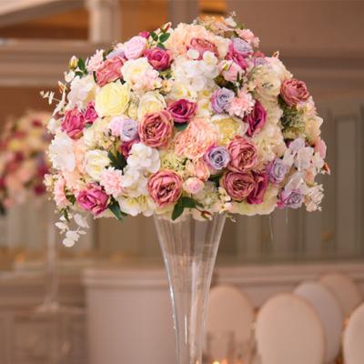 China Wedding Garland Ball Artificial Flower Decorative Centerpieces Wedding Centerpiece Arrangement Decoration KCFB-106 Table Runner for sale