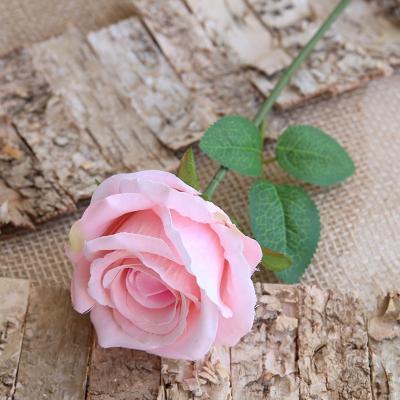 China Wedding Bulk Celebration Hot Selling Wedding Decorative Single Stem Fake Flower Velvet Artificial Flower Silk Roses For Home Decoration for sale