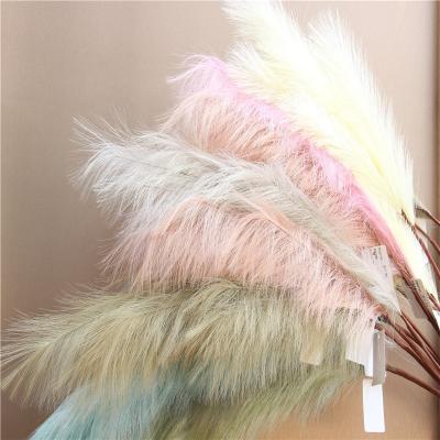 China Wedding Celebration 40 Natural Fluffy White Dry Artificial Pampas Grass Faux 50 60 120 150cm Wholesale For Wedding Decoration for sale