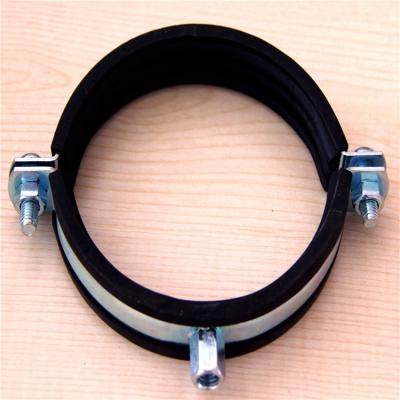 China Pipe Clamp Two Screw Stainless Steel Pipe Clamp With Rubber for sale