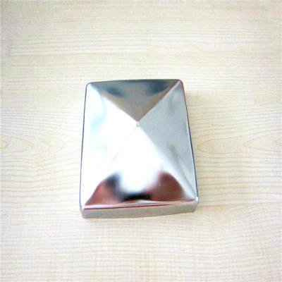 China Easily Assembled 71mm Square Stainless Steel Pyramid Post Cap for sale