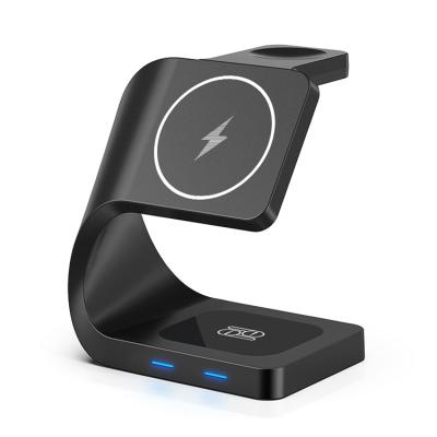 China 3 IN 1 15w charging new product 3 in 1 wireless charger magnetic wireless magnetic wireless charger suction stand charger 3 in 1 wireless charger for sale