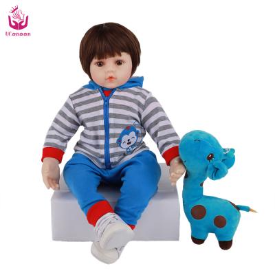 China Soft Toy UCanaan 19inch 24inch Cheap Cloth Body Boy Soft Cute Silicone Baby Life Like Reborn Toddler Doll for sale