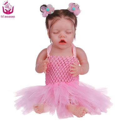 China UCanaan 17Inch 43Cm Soft Twin Princess Dress Cute Girl Toy Real Life Silicone Sleeping Reborn Baby - Doll for sale