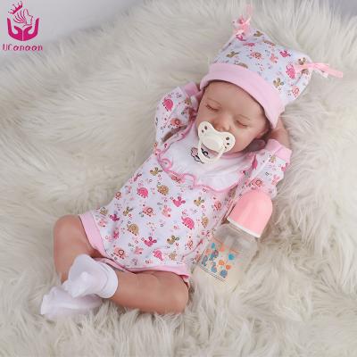 China UCanaan 43Cm Baby 17Inch Liftlike Silicone Twins Soft Sleeping Girl Reborn Toy Doll for sale