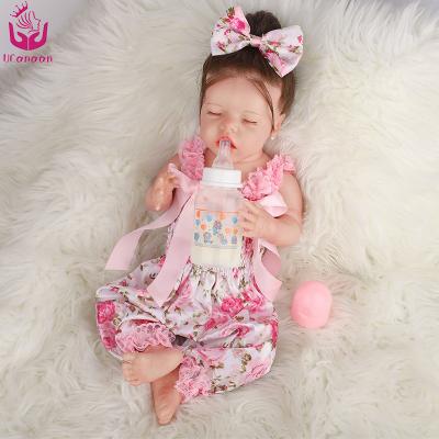 China UCanaan Soft Fashion 43cm Toy 17 Inch Silicone Reborn Baby Dolls Realistic Soft Vinyl Newborn Girl For Kid Christmas Gift for sale