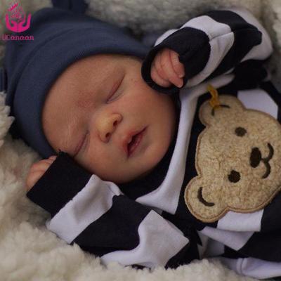 China Soft Toy UCanaan 18 Inch 45Cm Cloth Baby Dolls Soft Realistic Silicone Body Boy Reborn Baby Dolls for sale