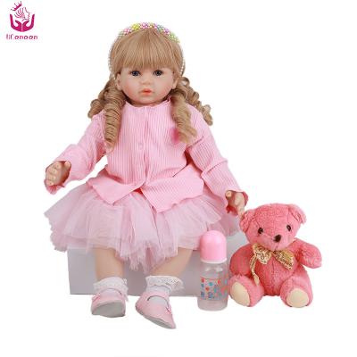 China Toy Best Gift Soft 24 Inch Silicone Realistic Body Pink Clothes 60cm Reborn Baby Doll Kit For Girl for sale