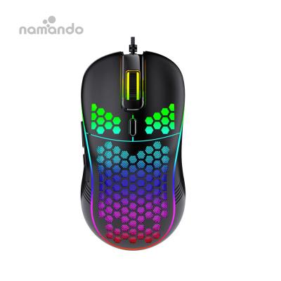 China Wired Gaming Mouse Computer Mouse RGB Backlight Lightweight Honeycomb Shell Ergonomic Mice Per Game With Cable For Desktop PC for sale