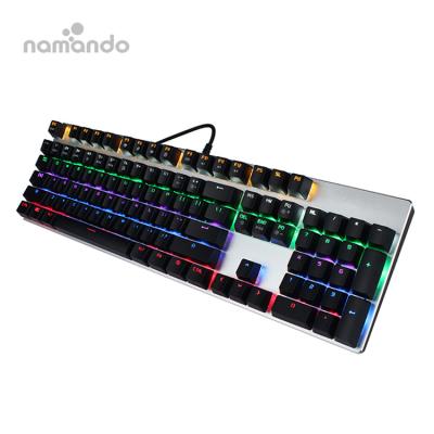 China Backlit Gaming Gaming Keyboard RGB Mechanical Metal LED 104/87 Keys Anti-GhostingBlack Red Blue Switches For DOTA 2 Gamer PC Laptop for sale