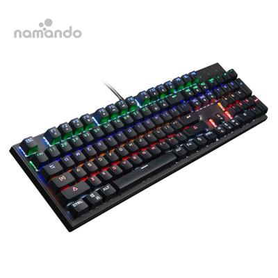 China Mechanical Backlit Gaming Keyboard Anti-Ghosting MIX/RGB Key Gaming Keyboard 104 Red Black Blue Switch Wired USB For Gamer PC Laptop for sale