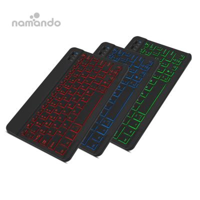 China 7 Colors LED Tooth Tablet Ultra-thin Ultra Thin Backlit Blue Wireless Keyboard For Android/Mac/OS Windows Tablet Phone for sale