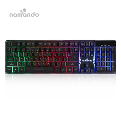 China Gaming Gaming USB Keyboard Wired LED Backlit Keyboard Floating Quiet Ergonomic Water Resistant Mechanical Feeling Keyboard for sale