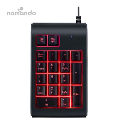 China For Tablet USB Numeric Keypad Wired Numeric Keypad Backlit Mini Backlight Keyboard Number 3 Color 19 Keys for sale