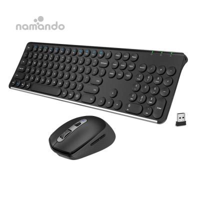 China For desktop wireless keyboard and mouse - 2.4G rechargeable keyboard mouse combined with built-in ultra-thin lithium battery metal keyboard set for sale