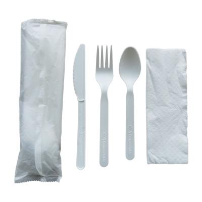 China Disposable Cutlery Set Travel Disposable Cutlery Set With Case Wrapping Film for sale