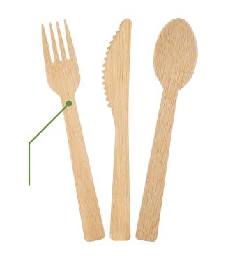 China Disposable 100% Compostable Disposable Bamboo Forks Spoon Combo Set of Knives Cutlery Utensils with Convenient Tray for sale