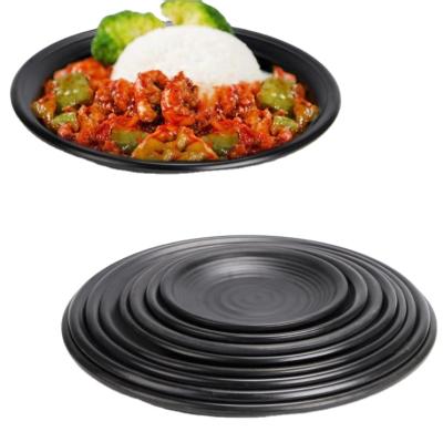 China Wholesale Price Sustainable Hot Sale Wedding Decorative Reusable Plastic Black Plastic Plates for sale