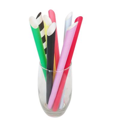 China Free Sample Disposable China Made Bubble Tea Paper Straw With Pointed Terminal Drinking Straw for sale