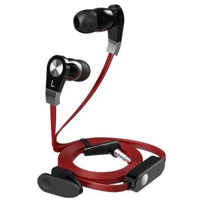 China JM02 In-ear Flat Cable Stereo Earphone With Mic for sale