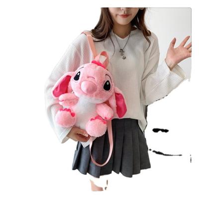 China High Quality Plush Stitch Plush Backpack Anime Figure Sound Doll Kawaii Toys Children Girls Backpack Kindergarten School Bag for sale