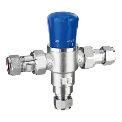 China ANTAN Heating System Compression Adjustable Temperature Thermostatic Mixing Valve 15mm 22mm for sale